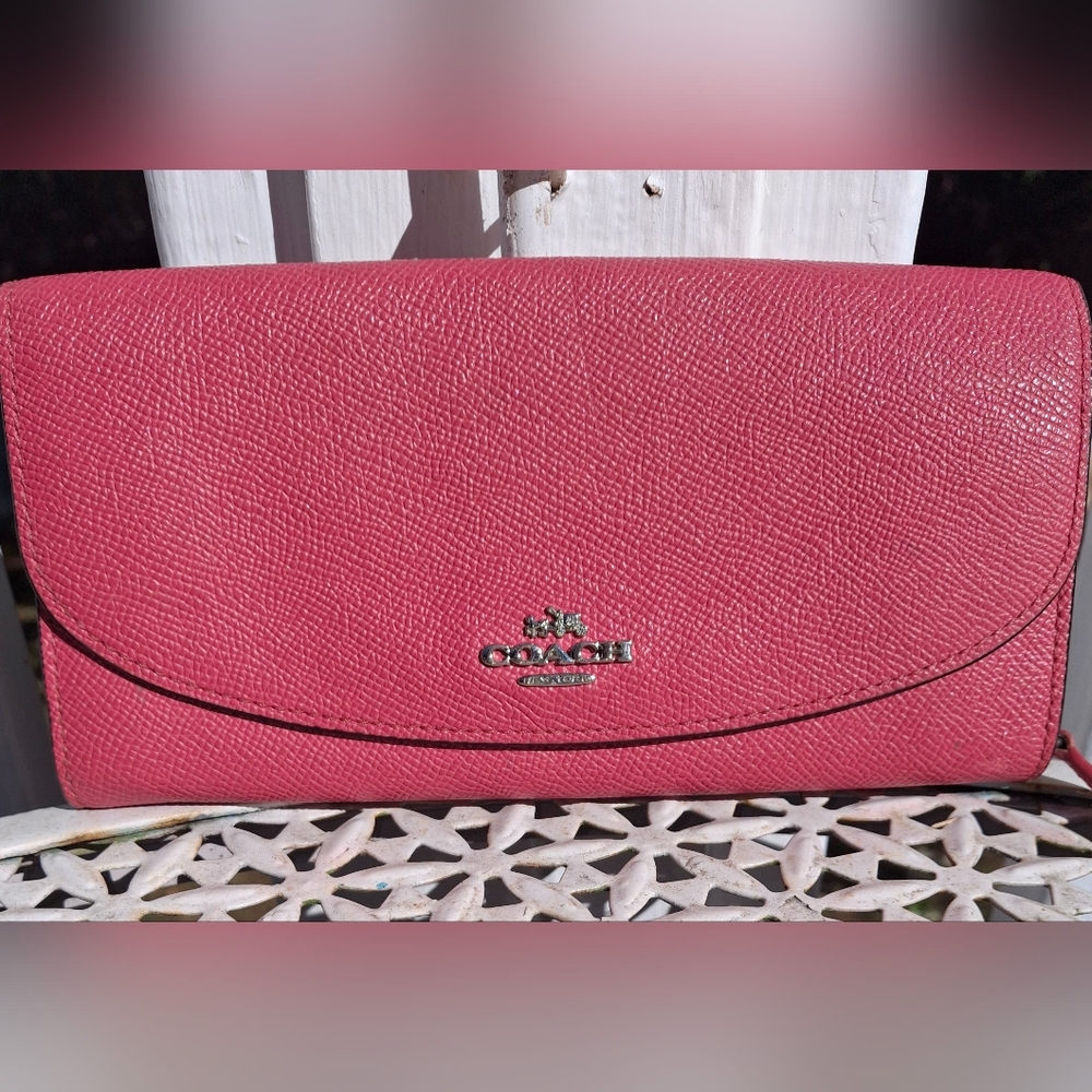 Coach Fuchsia Leather Clutch
